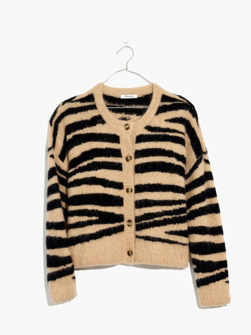 Madewell Deville Tiger Stripe Cropped Cardigan Sweater
